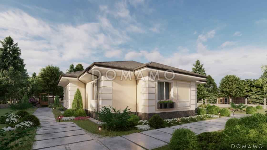 Проект одноэтажного дома из газобетона в классическом стиле / 4