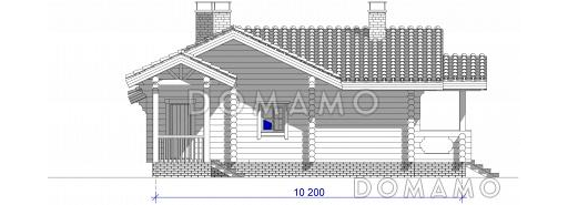 Проект бани c гостевой комнатой и котельной / Фасад 4