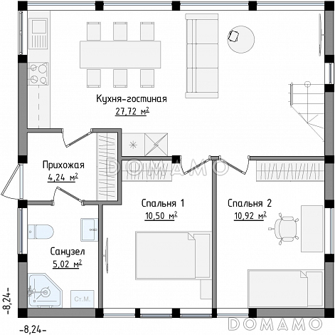 SCANDI 76 / План 1 этажа SCANDI 76 / План 1 этажа