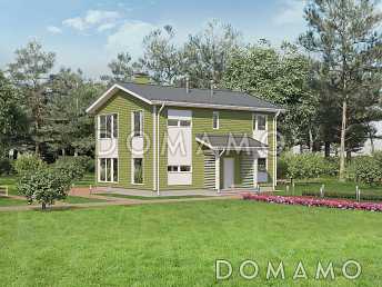 Проект небольшого каркасного дома со вторым светом