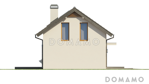 Проект одноэтажного дома из газобетона с ночной зоной на мансардном этаже и гаражом / Фасад 4