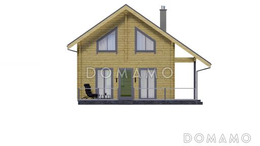 Проект двухэтажного дома с крытой и открытой террасами / Фасад 1