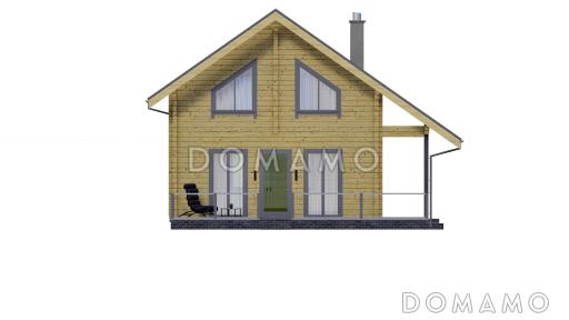 Проект двухэтажного дома с крытой и открытой террасами / Фасад 1