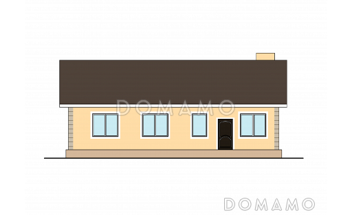 Проект дома с изолированной кухней, тремя спальнями, вторым входом через гостиную / Фасад 3