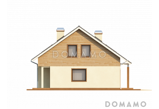 Проект классического мансардного дома из кирпича со встроенным гаражом / Фасад 4