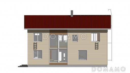 Проект двухэтажного дома с уютным небольшим кабинетом на первом этаже / Фасад 3