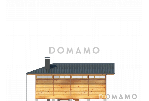 Проект деревяной беседки с барбекю, санузлом и душем / Фасад 4