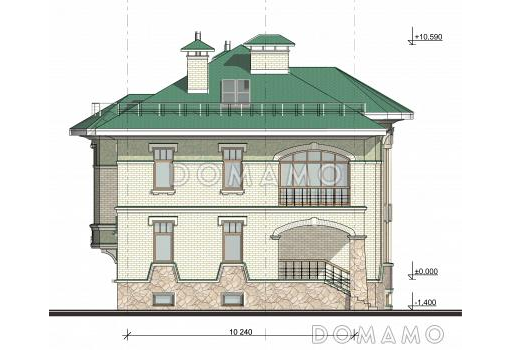Проект дома с предусмотренной котельной на цокольном этаже / Фасад 4