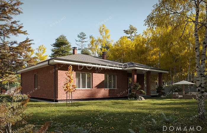 Проект одноэтажного дома с крыльцом и террасой