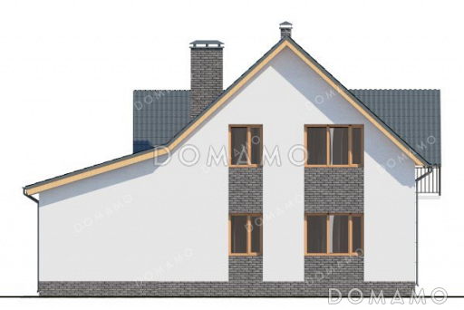 Проект одноэтажного дома с мансардой и гаражом / Фасад 3