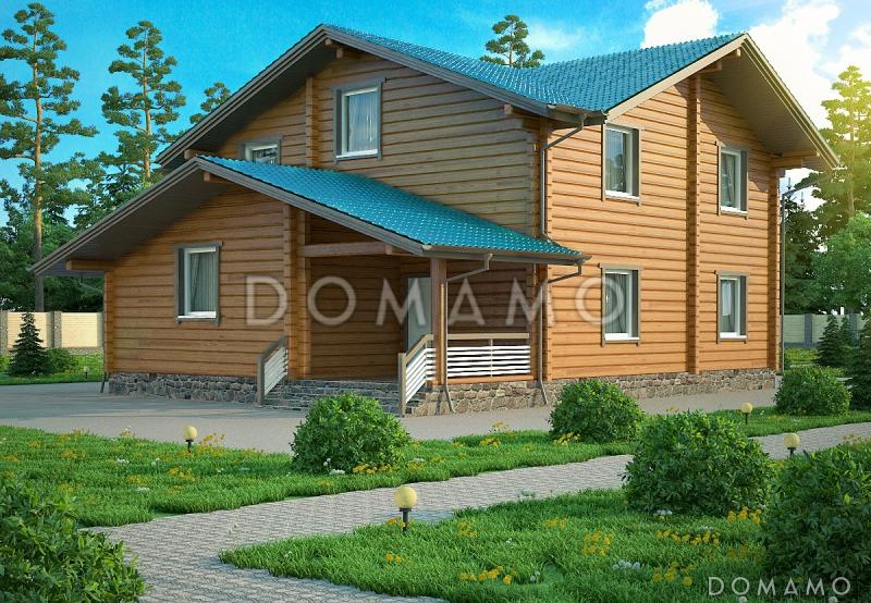 Проект дома из клееного бруса  с бильярдной на втором этаже / 2