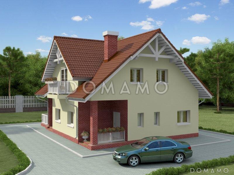 Проект загородного дома с двумя балконами / 14