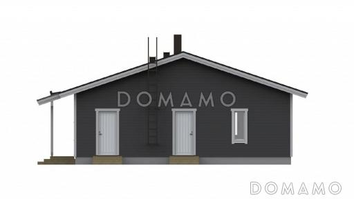 Проект одноэтажного каркасного дома с большими окнами / Фасад 4 Проект одноэтажного каркасного дома с большими окнами / Фасад 4