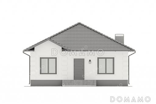 Проект небольшого дома с тремя спальнями и кухней / Фасад 3