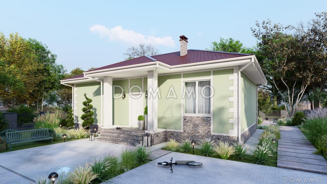 Проект компактного одноэтажного дома из газобетона для небольшой семьи / 1