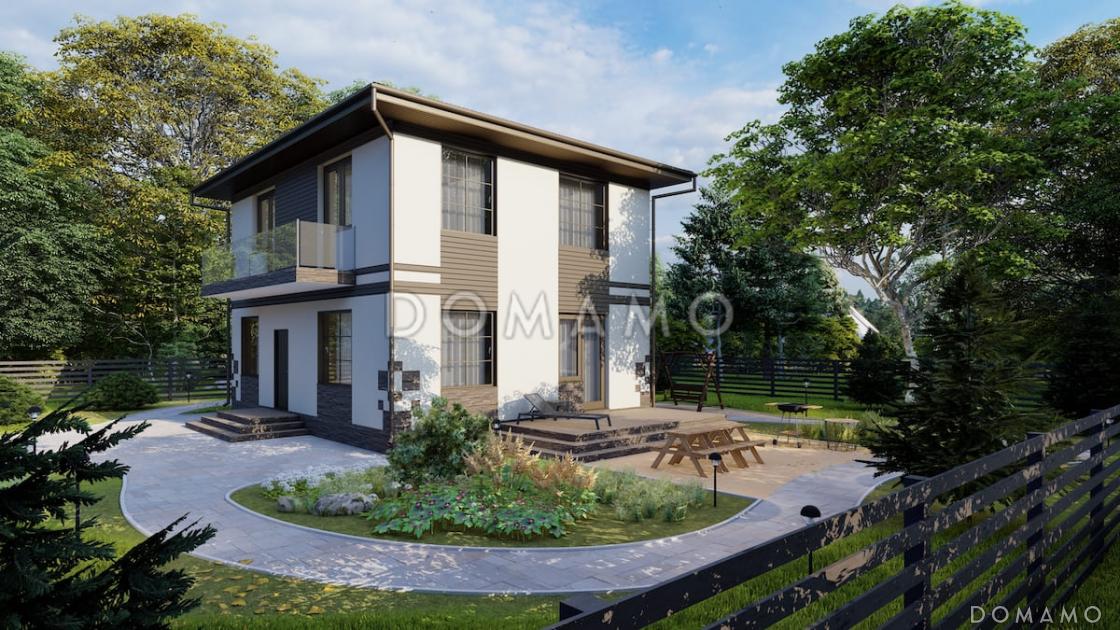 Проект компактного двухэтажного дома с 3 спальнями, гостиной и балконом / 7