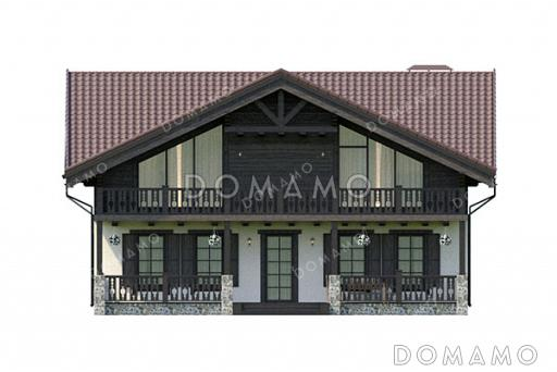 Проект шале с 4 комнатами, террасой, балконами и вторым светом / Фасад 1