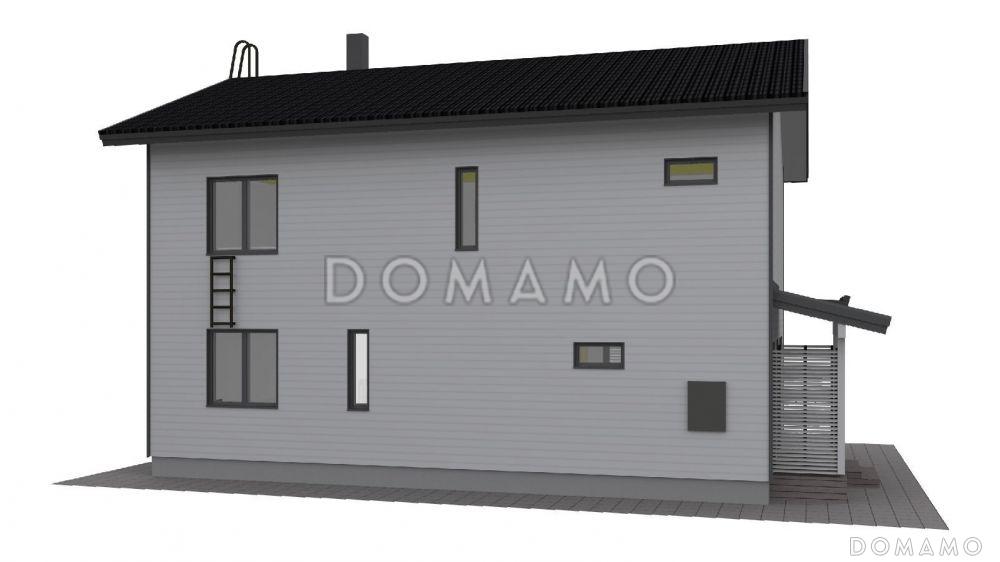 Проект каркасного дома с большой гардеробной в спальной комнате на втором этаже / 3