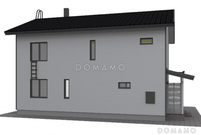 Проект каркасного дома с большой гардеробной в спальной комнате на втором этаже Проект каркасного дома с большой гардеробной в спальной комнате на втором этаже
