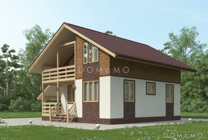 Проект каркасного дома с спальней на первом этаже Проект каркасного дома с спальней на первом этаже