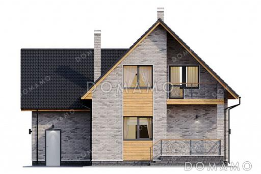 Проект дома с 3 спальнями и кабинетом на мансарде, гаражом и террасой / Фасад 3