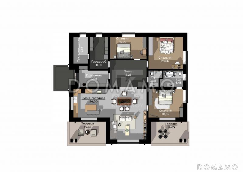 КейСтрой-409 / План 1 этажа