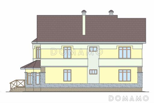 Проект небольшого кирпичного дома с выразительным обликом главного фасада / Фасад 4