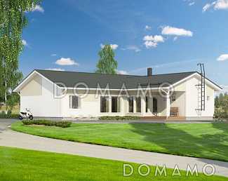 Проект каркасного дома г-образной формы в плане