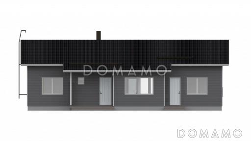 Проект каркасного дома с тремя спальнями / Фасад 3