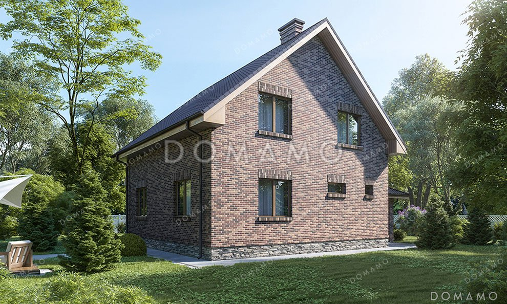 Проект дома с сауной и навесом для авто / 2