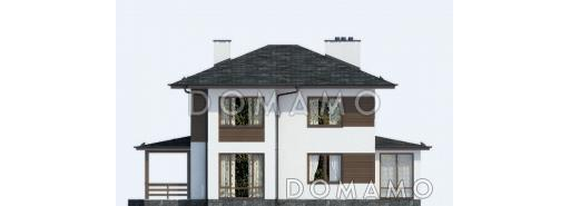 Проект двухэтажного дома на два хозяина с гаражом / Фасад 2