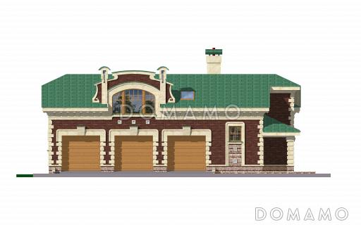 Проект гаража на 3 машины с жилой мансардой / Фасад 1 Проект гаража на 3 машины с жилой мансардой / Фасад 1