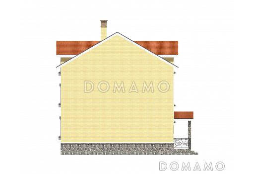 Проект узкого трехэтажного таунхауса 108 кв метров без гаража / Фасад 4