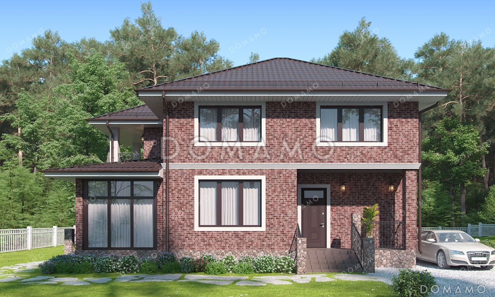 Проект двухэтажного дома с тремя спальнями и верандой / 4