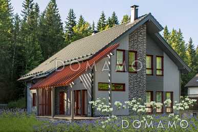 Проект дома из газобетона с ванной комнатой на втором этаже