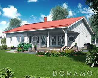 Проект каркасного дома с полукруглым эркером