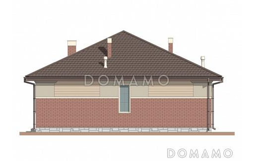 Проект уютного дома с мастер-спальней, большой гостиной и просторной гардеробной / Фасад 1