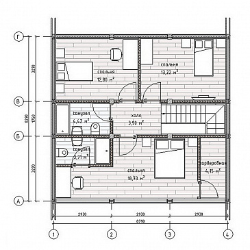 Проект Фахверкого дома 138D1 / План 2 этажа