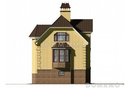 Проект коттеджа с бассейном и гаражом / Фасад 4