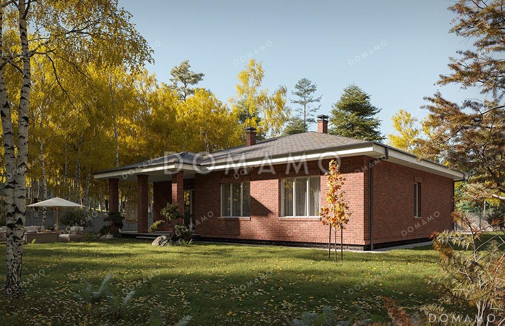 Проект одноэтажного дома с крыльцом и террасой / 5