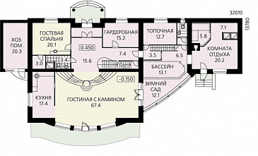 Дом в Американском стиле / План 1 этажа