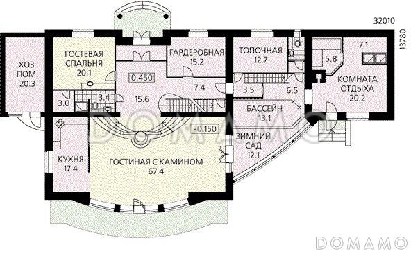 Дом в Американском стиле / План 1 этажа