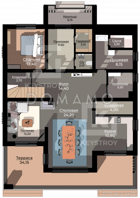 КейСтрой-267 / План 1 этажа