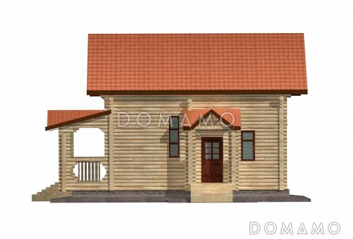 Проект дома из бруса с мансардным этажом / Фасад 1