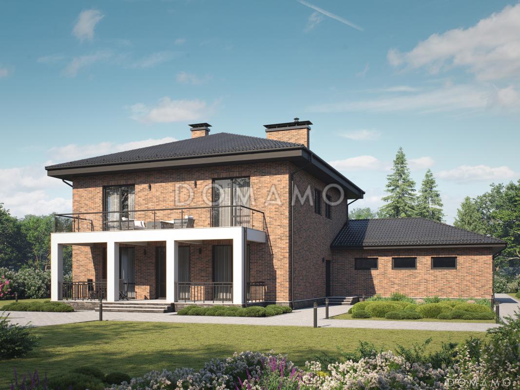 Проект газобетонного двухэтажного особняка с двойным гаражом / 2