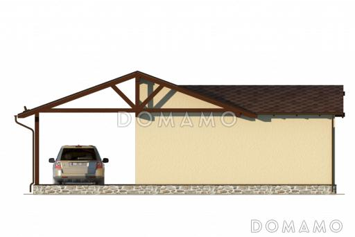 Проект с гаражом, навесом и подсобным помещением / Фасад 3