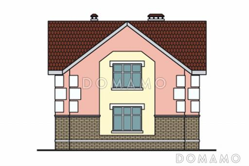 Проект кирпичного дома с простой и удобной планировкой / Фасад 2