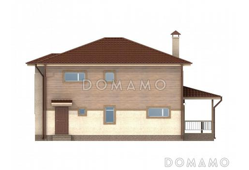 Проект дома с четырехскатной крышей / Фасад 3