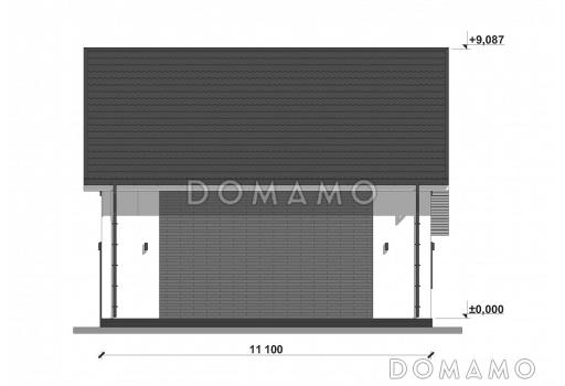 Проект компактного дома со скатной кровлей S-162 / Фасад 2