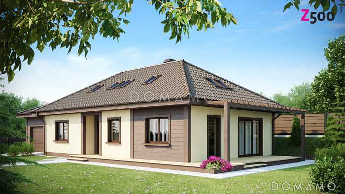 Проект просторного мансардного дома из кирпича со спальней на первом этаже и с двумя на втором